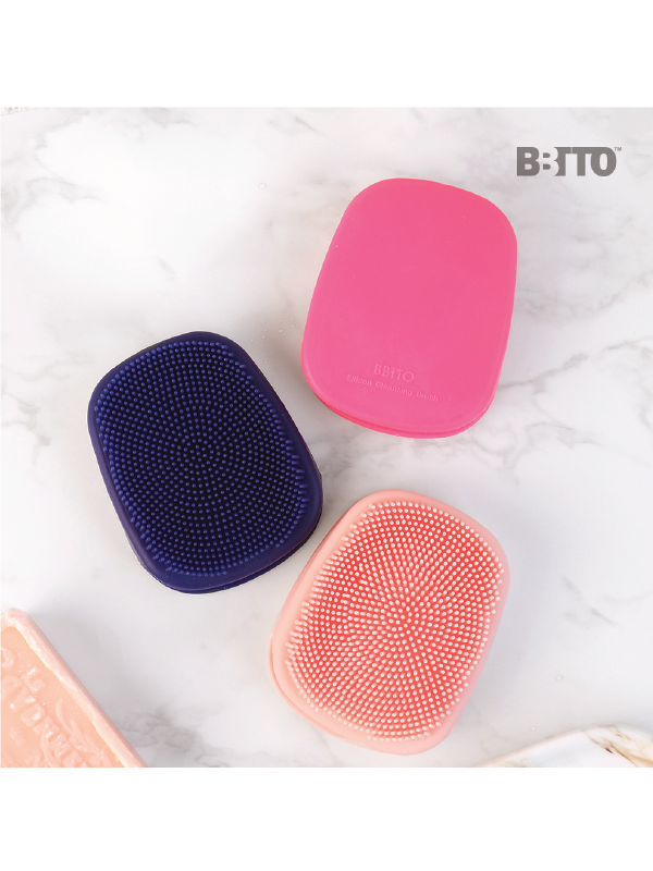 Silicone Facial Cleansing Brush, 1ea, Peach, 1pack - Image 2