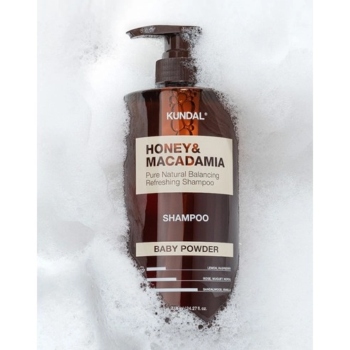 Honey & Macadamia Nature Shampoo [Baby Powder], 500ml, 1pack - Image 2