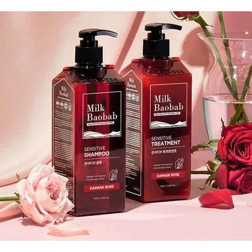 Sensitive Shampoo [Damask Rose], 500ml, 1pack - Image 2