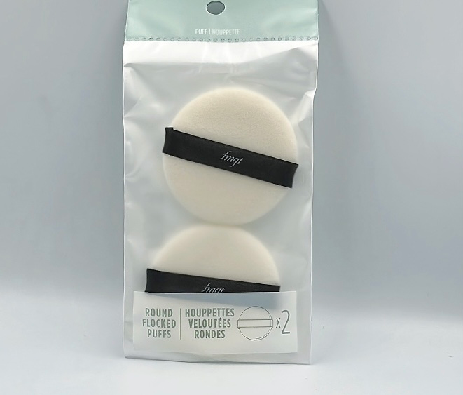 Soft Flocked Round Puff, 2pcs, 1pack - Image 2