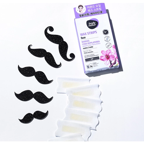 Hair Removal Wax Strips Face with Sweet Almond Oil, 12ea, 1pack - Image 3