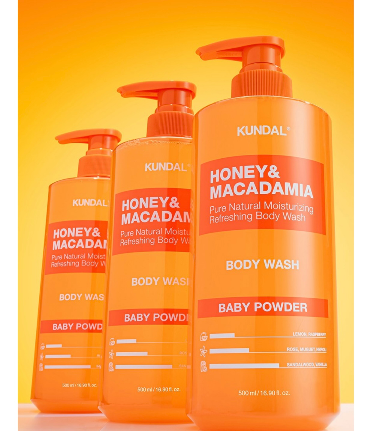 Honey & Macadamia Pure Body Wash [Pink Grapefruit], 500ml, 1pack - Image 3