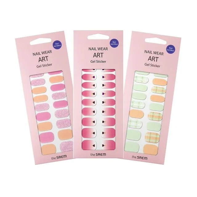 Nail Wear Art Gel Sticker [10 Shy Peach], 24ea, 1pack - Image 2