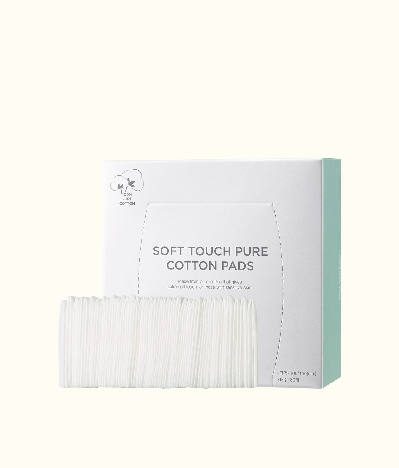 Soft Touch Pure Cotton Pads, 80ea, 1pack - Image 2
