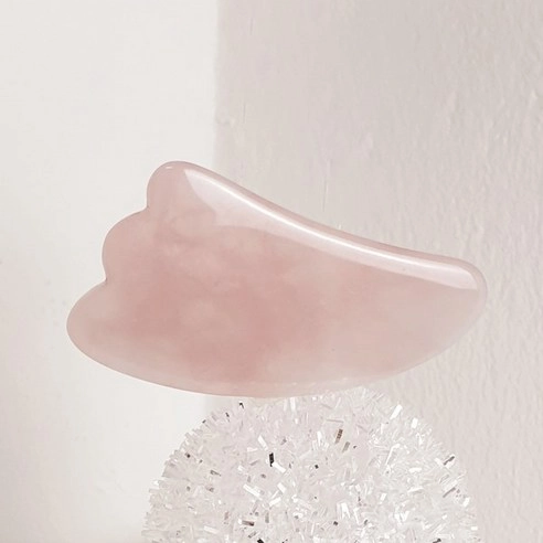 Rose Quartz Angel Wing Gua Sha Massage Tool, 1ea - Image 4