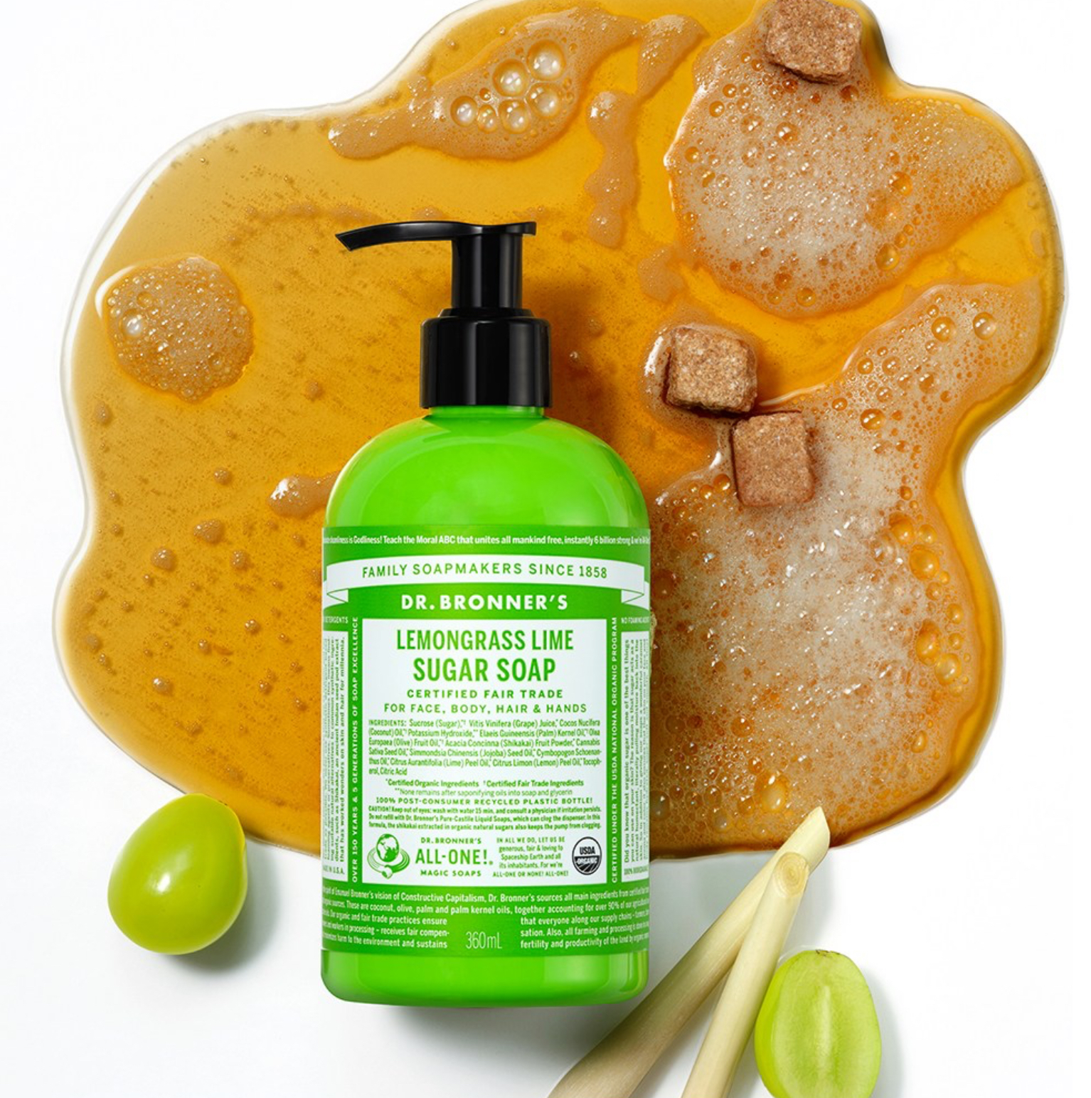 Sugar Soap [Lemongrass Lime], 360ml, 1pack - Image 3