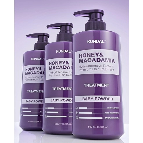 Honey & Macadamia Hair Treatment [Baby Powder], 500ml+500ml - Image 2