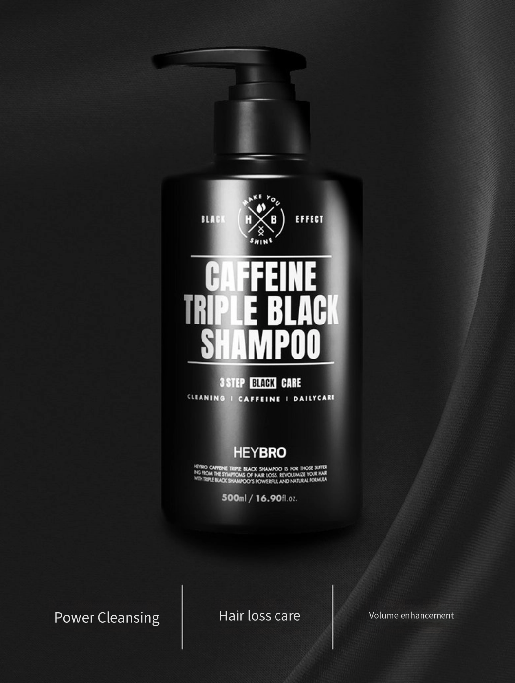 Caffeine Triple Black Shampoo, 500ml, 1pack