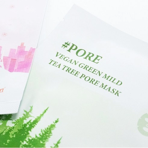 Vegan Green Mild Tea Tree Pore Mask, 10ea - Image 3