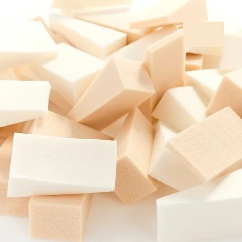 Soft Triangular Sponge Puff, White, 38ea - Image 2