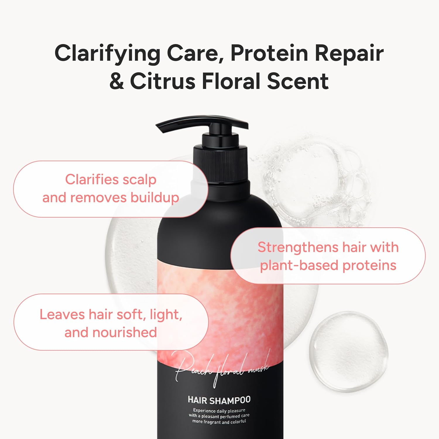 Perfumed Hair Shampoo [Peach Floral Musk], 500ml, 1pack