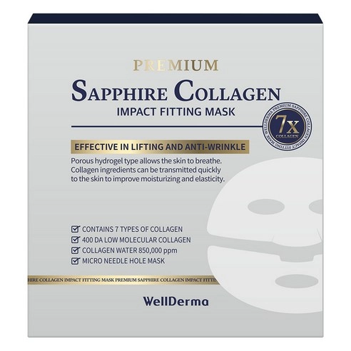Premium Sapphire Collagen Impact Fitting Sheet Mask, 7ea, 1pack - Image 4
