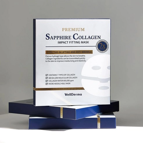 Premium Sapphire Collagen Impact Fitting Sheet Mask, 7ea, 1pack - Image 3