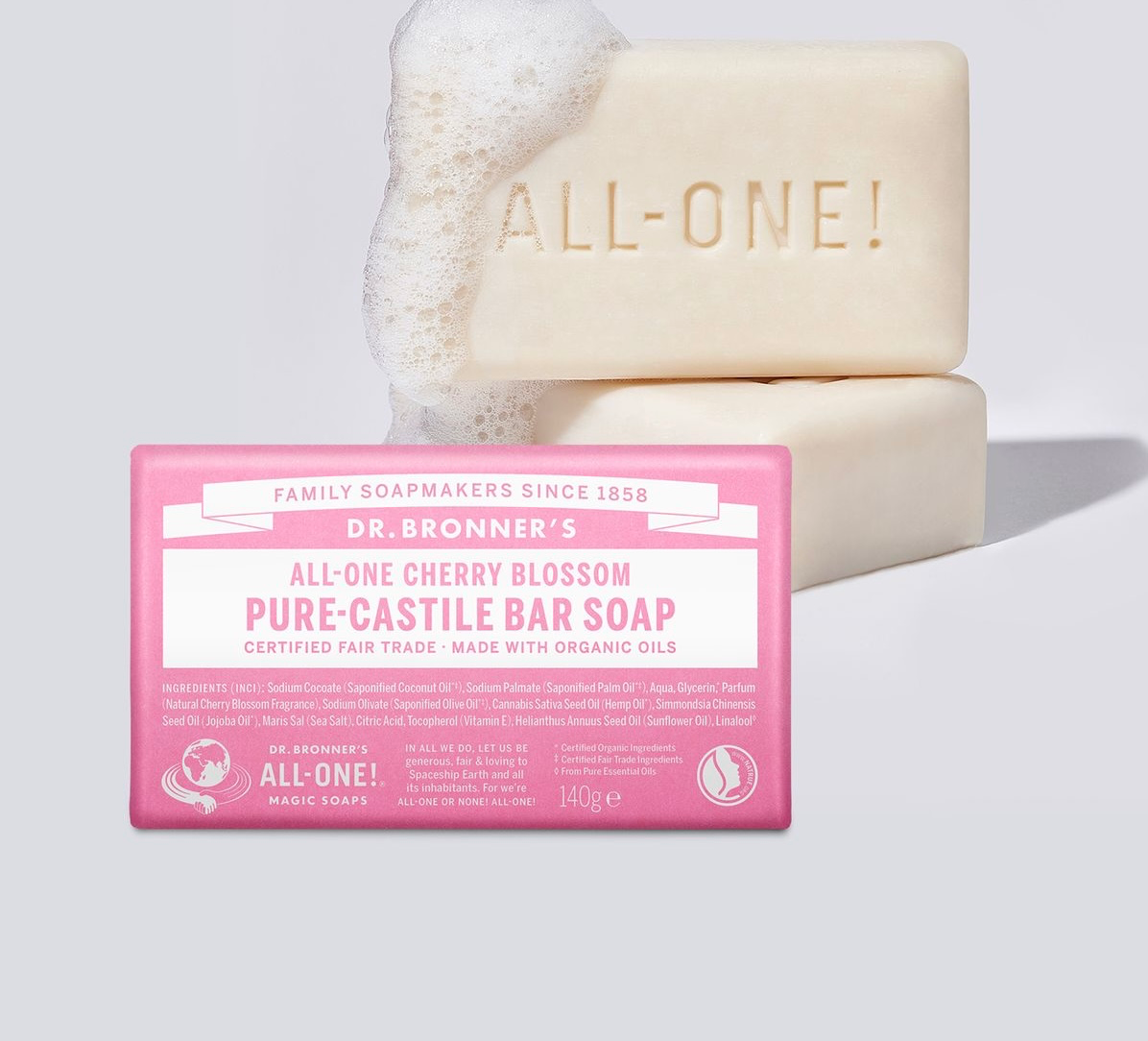 Cherry Blossom Pure Castile Bassoap, 140g, 1pack - Image 2