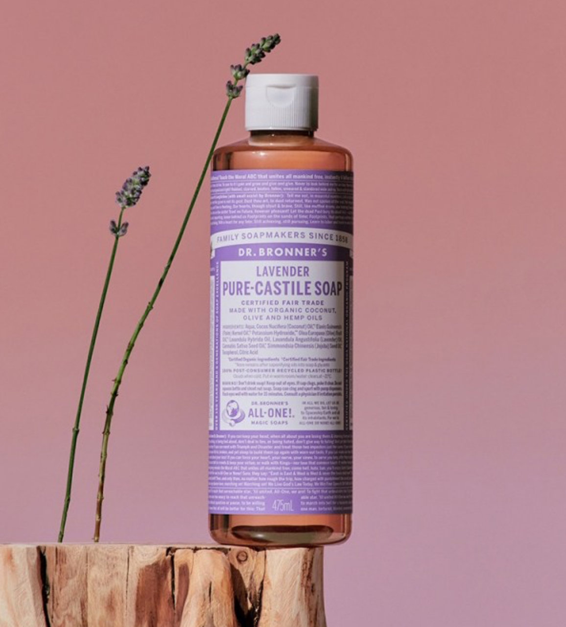 Lavender Pure Castile Soap, 475ml, 1pack - Image 2