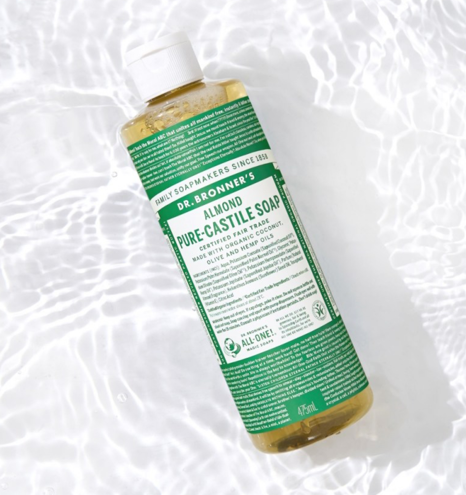 Almond Pure Castile Soap, 475ml, 1pack - Image 4