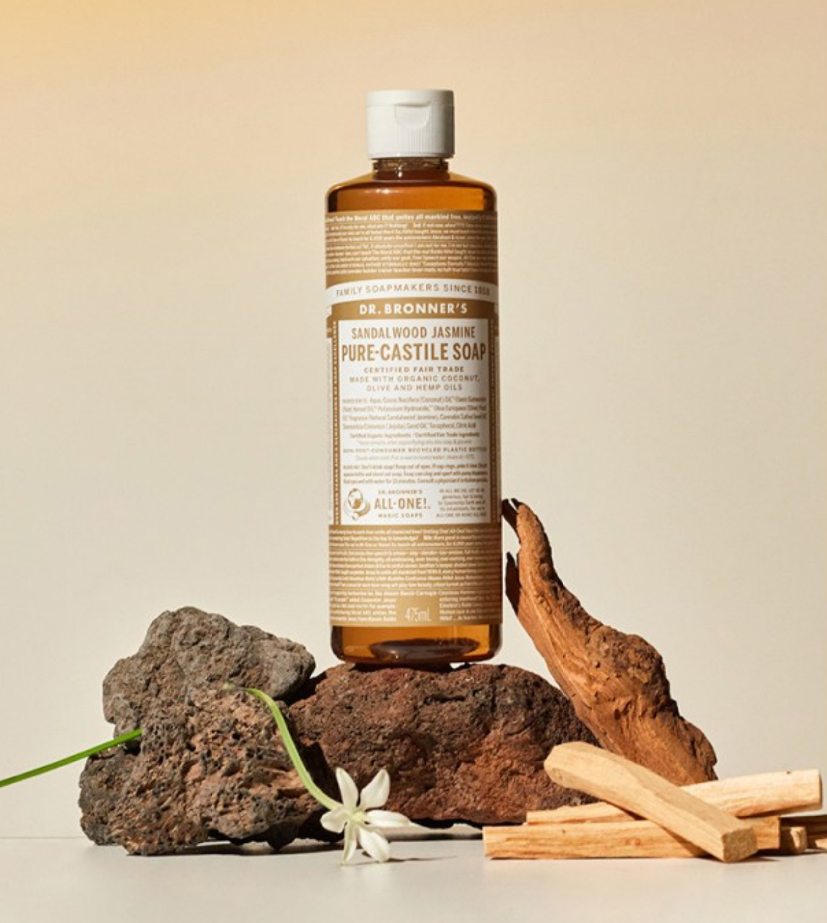 Sandalwood Jasmine Pure Castile Soap, 475ml, 1pack - Image 2