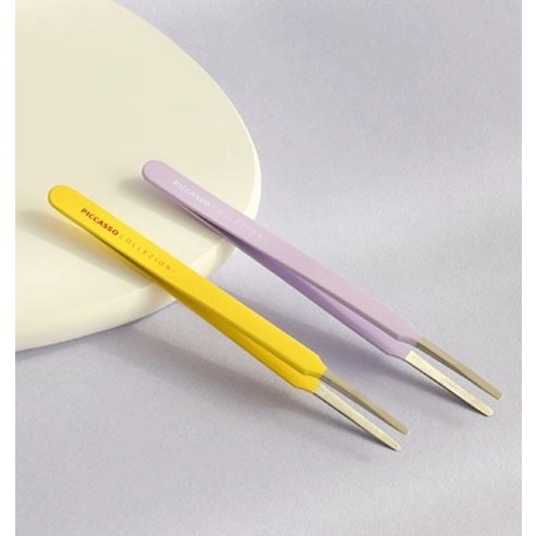 Collezioni Round Tip Tweezer, 1ea, Yellow, 1pack - Image 2