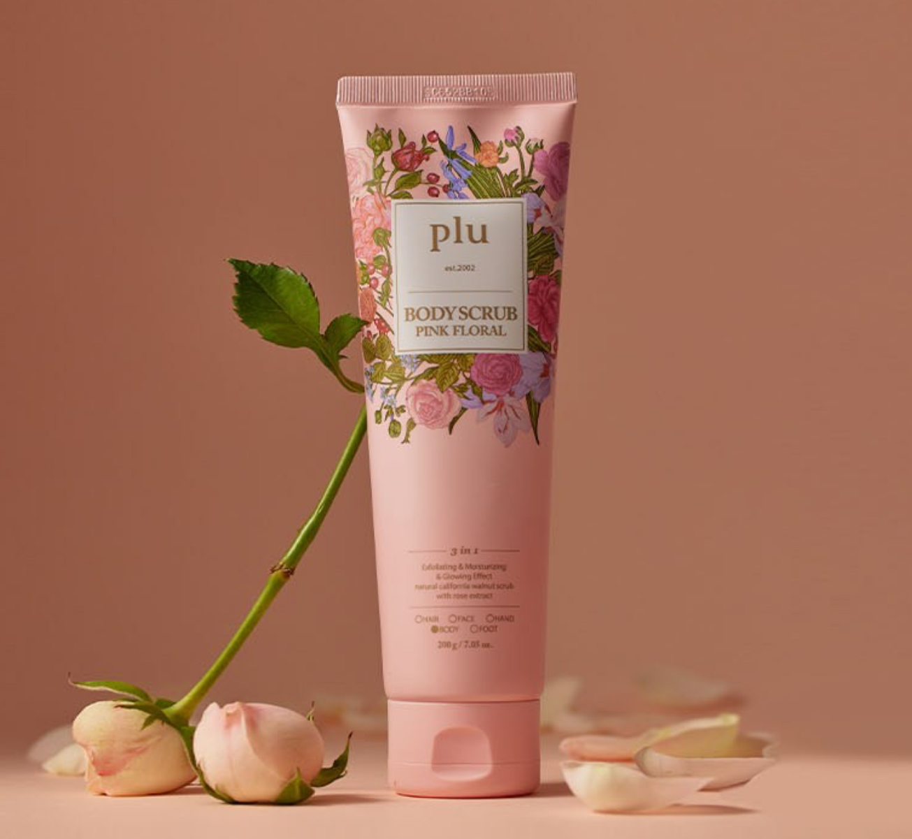 Body Scrub Pink Floral, 200g, 1pack - Image 2