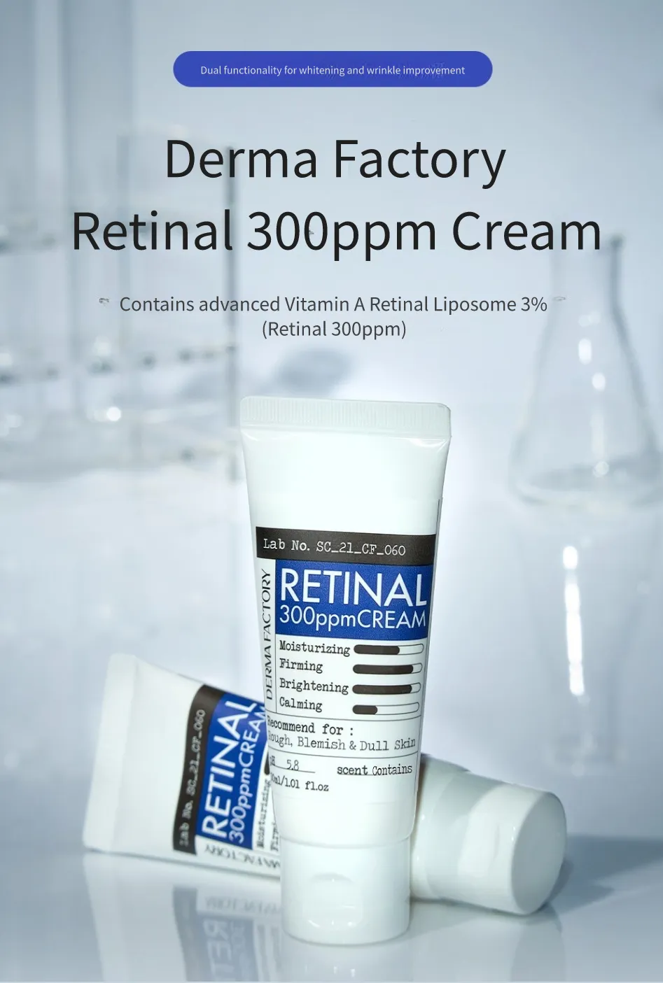 DERMA FACTORY Retinal 300ppm Cream, 30ml