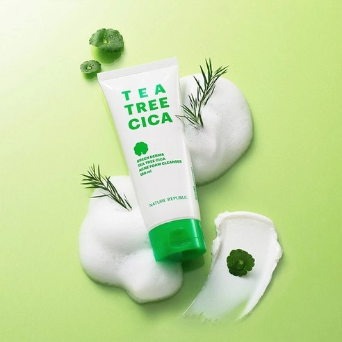 Green Derma Tea Tree Cica Acne Foam Cleanser, 150ml, 1pack - Image 3