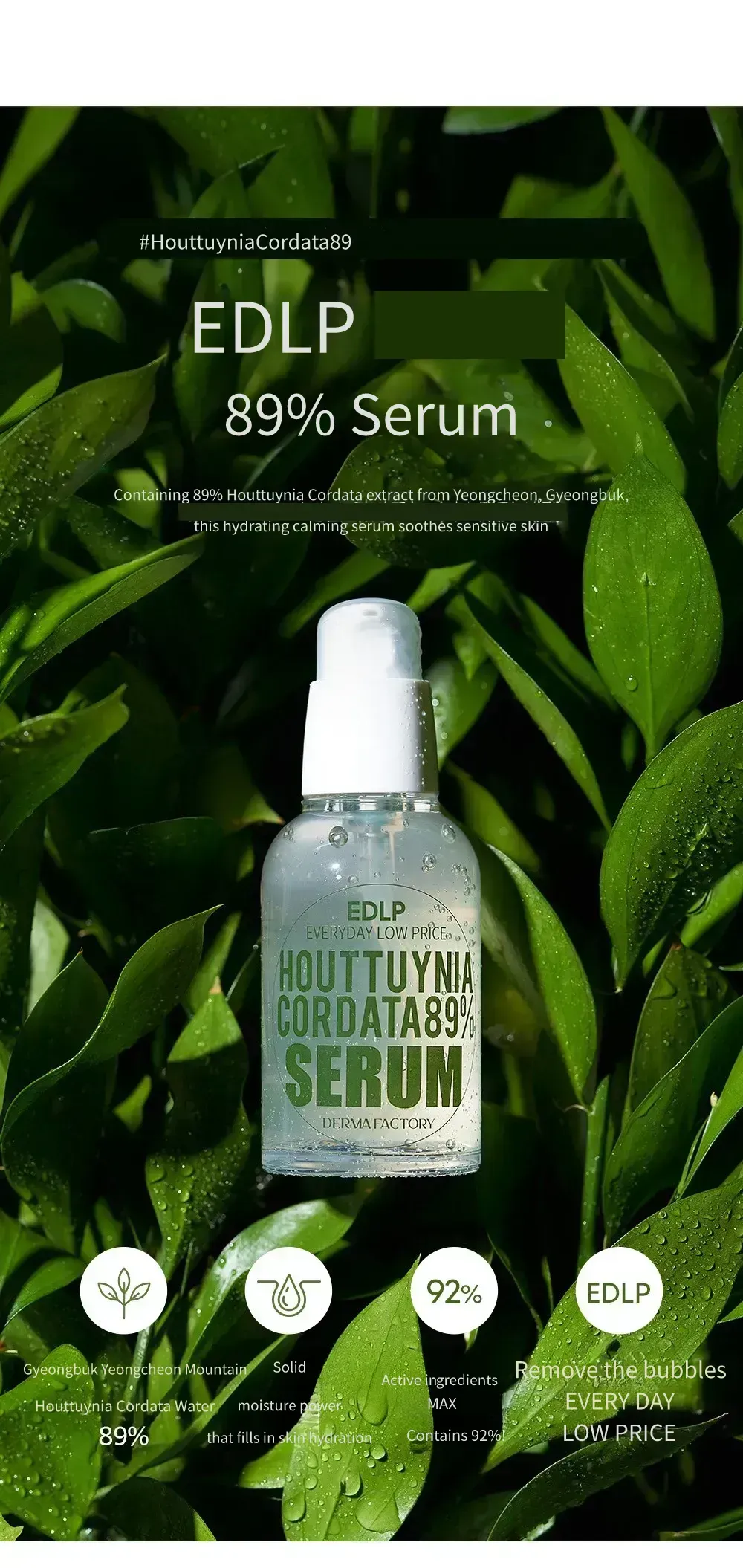 EDLP Houttuynia Cordata 89% Serum, 50ml