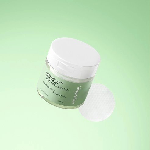 Clean & Glow Green Barley First LHA Toner Pad, 60ea, 1pack - Image 4