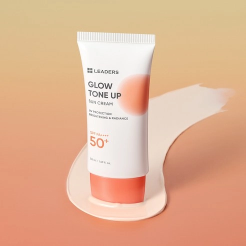 LEADERS Glow Tone Up Sun Cream [SPF 50+/PA++++], 50ml, 2packs - Image 2