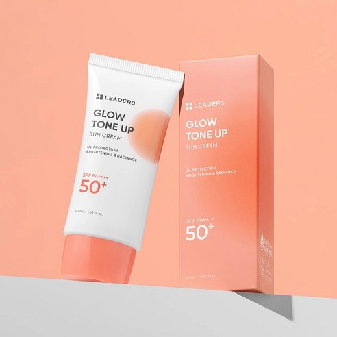 LEADERS Glow Tone Up Sun Cream [SPF 50+/PA++++], 50ml, 2packs - Image 4