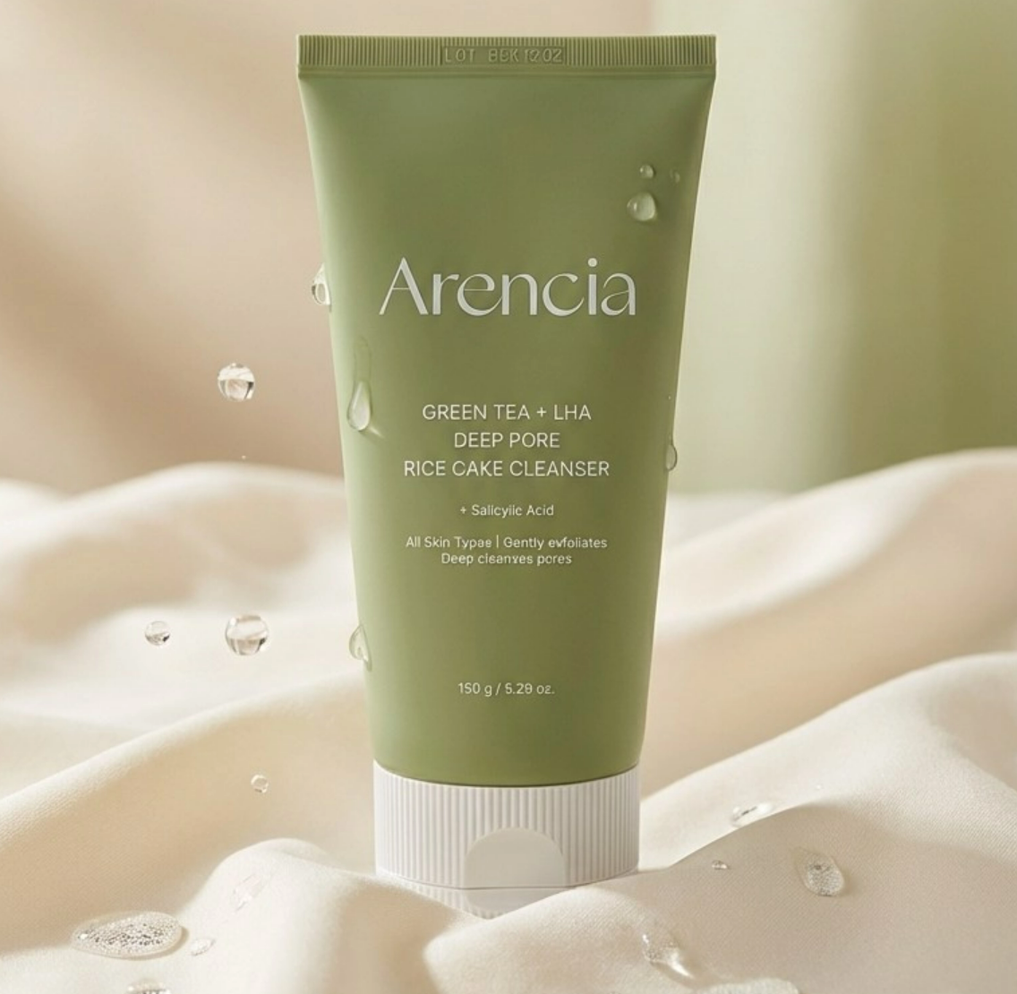 Green Tea + LHA Deep Pore Rice Cake Cleanser, 150ml, 1pack - Image 4