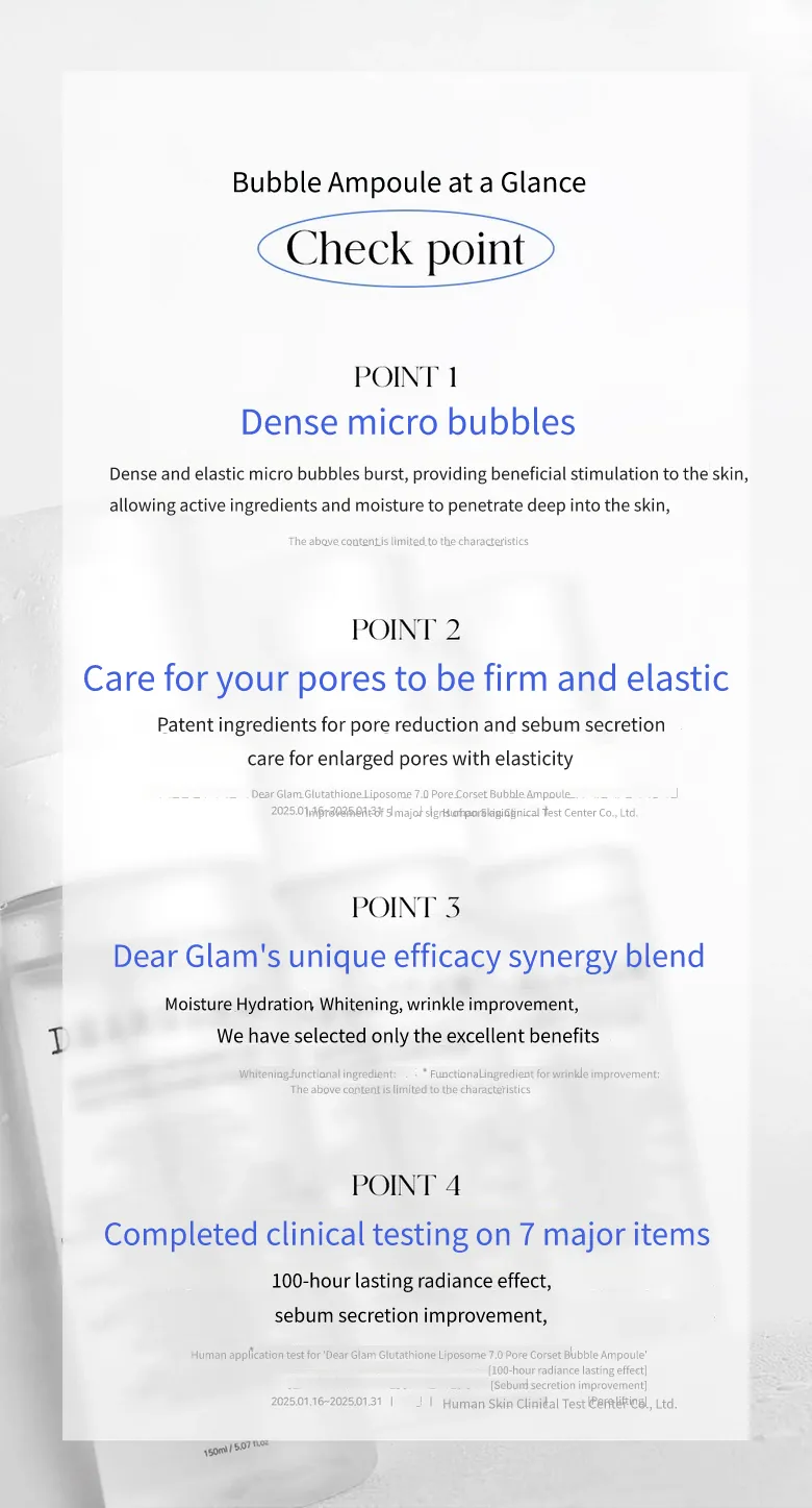 Glutathione Liposomal 7.0 Pore Corset Bubble Ampoule, 150ml, 1pack