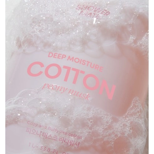 Deep Moisture Cotton Body Wash [Peony Musk Scent], 1,000ml, 1pack - Image 2