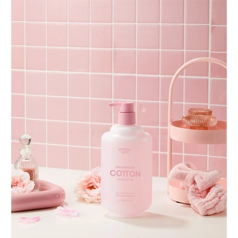 Deep Moisture Cotton Body Wash [Peony Musk Scent], 1,000ml, 1pack - Image 4