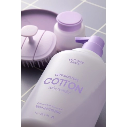 Deep Moisture Cotton Body Wash [Baby Powder Scent], 1,000ml, 1pack - Image 2