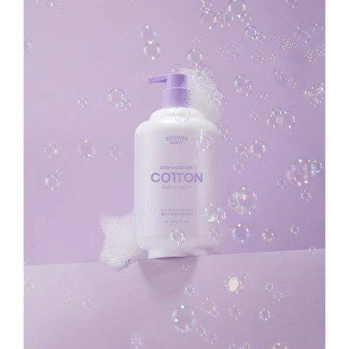 Deep Moisture Cotton Body Wash [Baby Powder Scent], 1,000ml, 1pack - Image 4