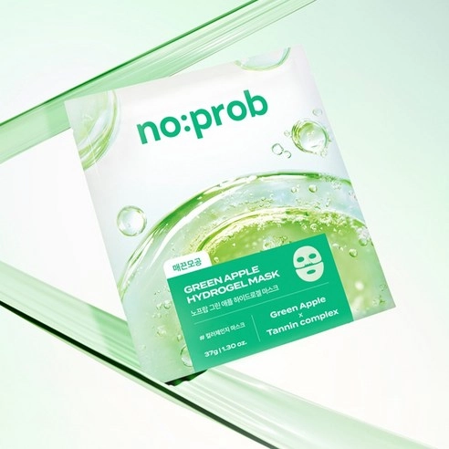 Green Apple Hydrogel Mask, 5ea, 1pack - Image 2