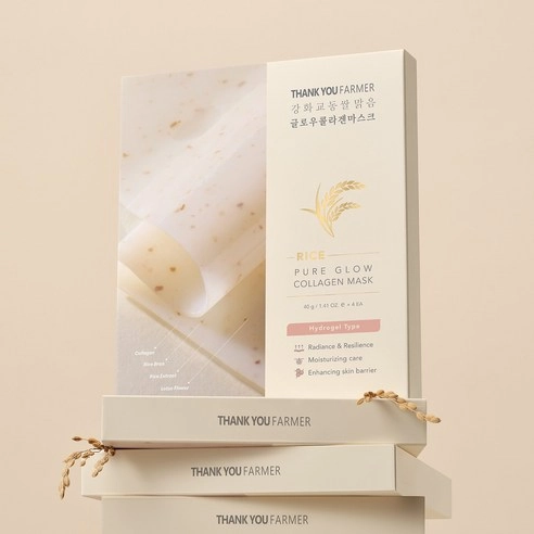 Ganghwa Gyodong Rice Clear Glow Collagen Mask, 40gx4ea, 1pack - Image 3