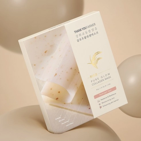 Ganghwa Gyodong Rice Clear Glow Collagen Mask, 40gx4ea, 1pack - Image 4