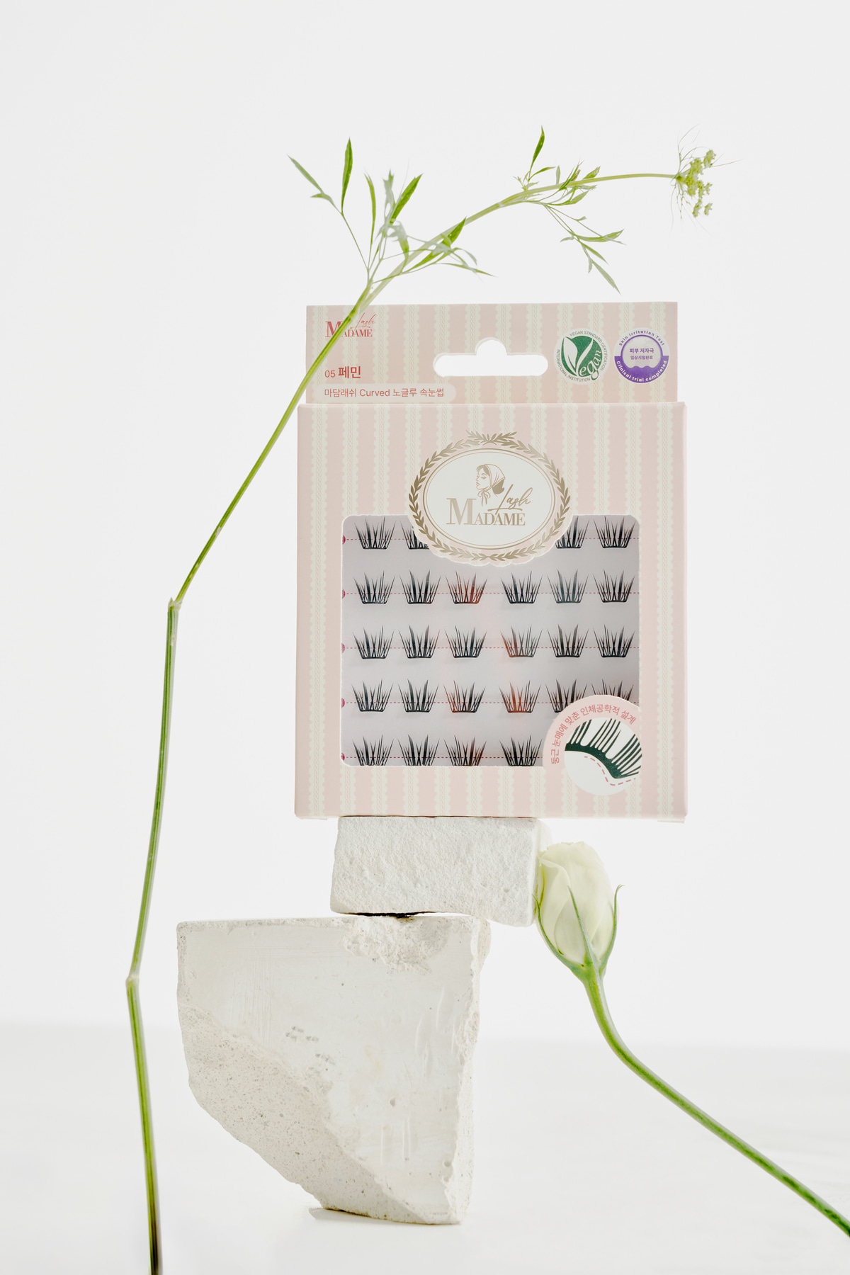 Curved No-Glue Eyelashes [Glam], 40ea, 1pack - Image 2