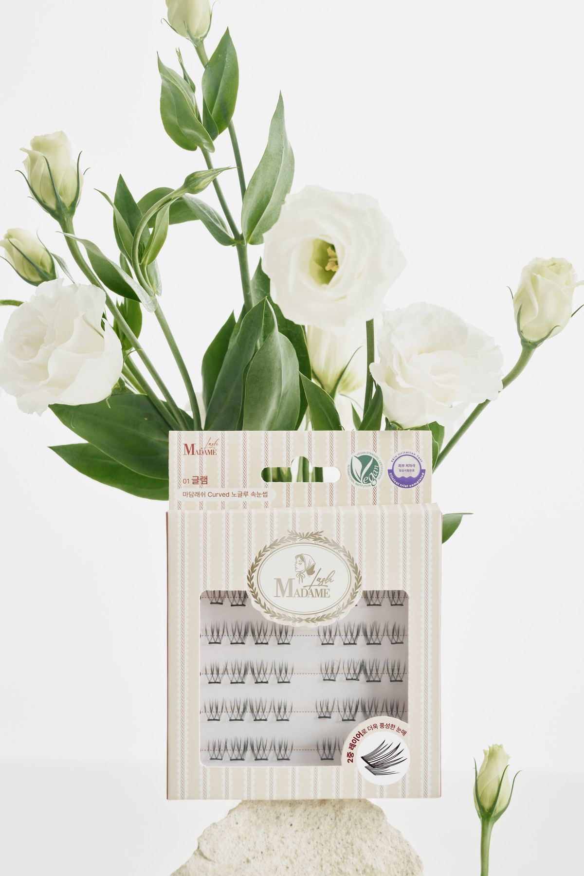 Curved No-Glue Eyelashes [Glam], 40ea, 1pack - Image 3