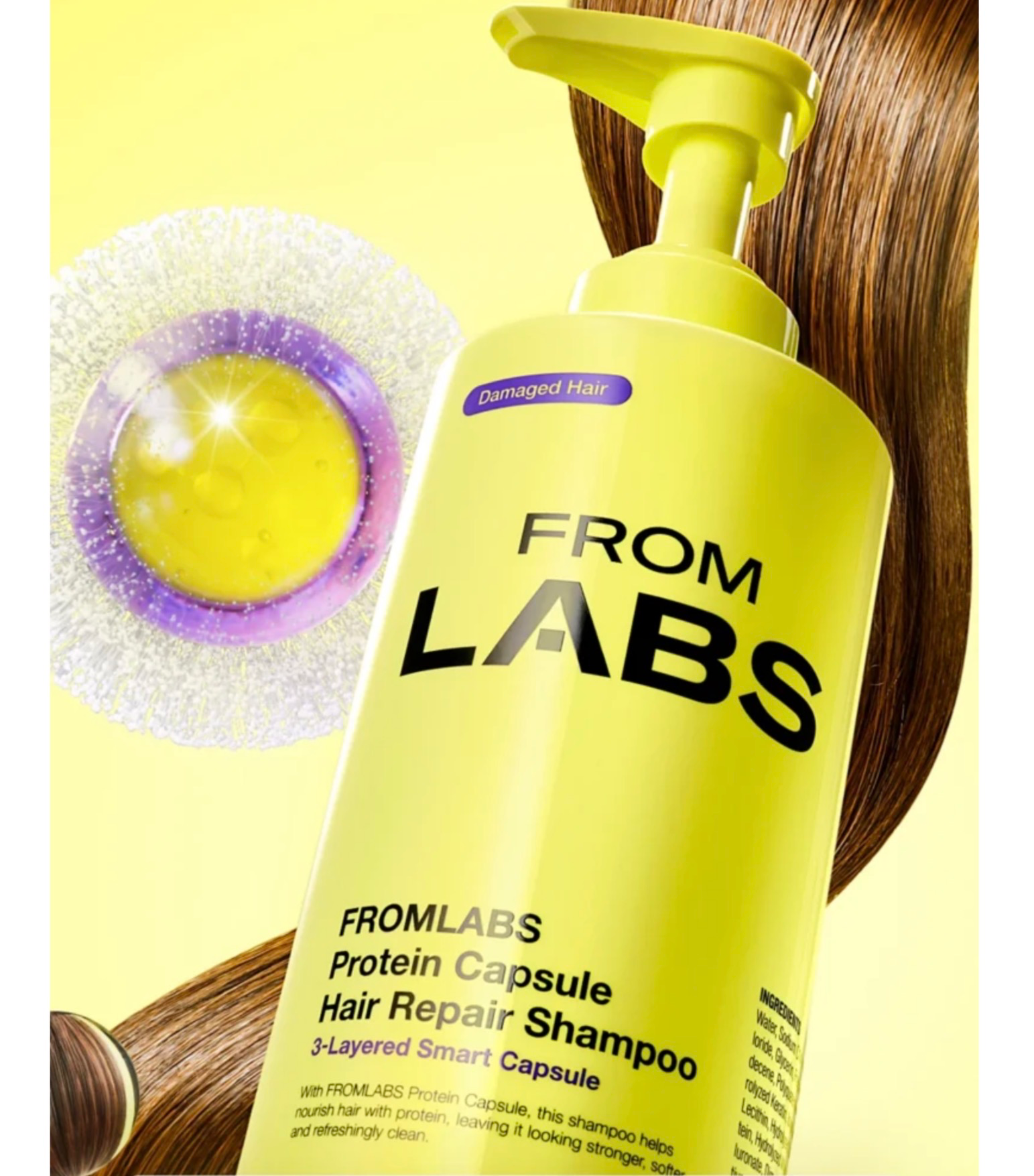 FROMLABS Protein Capsule Hair Repair Shampoo, 500ml, 1pack - Image 4
