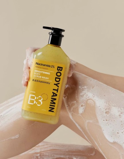 Bodytamin Niacinamide B3 2% Vitamin Capsule Brightening Body Scrub Wash, 500ml, 1pack - Image 3