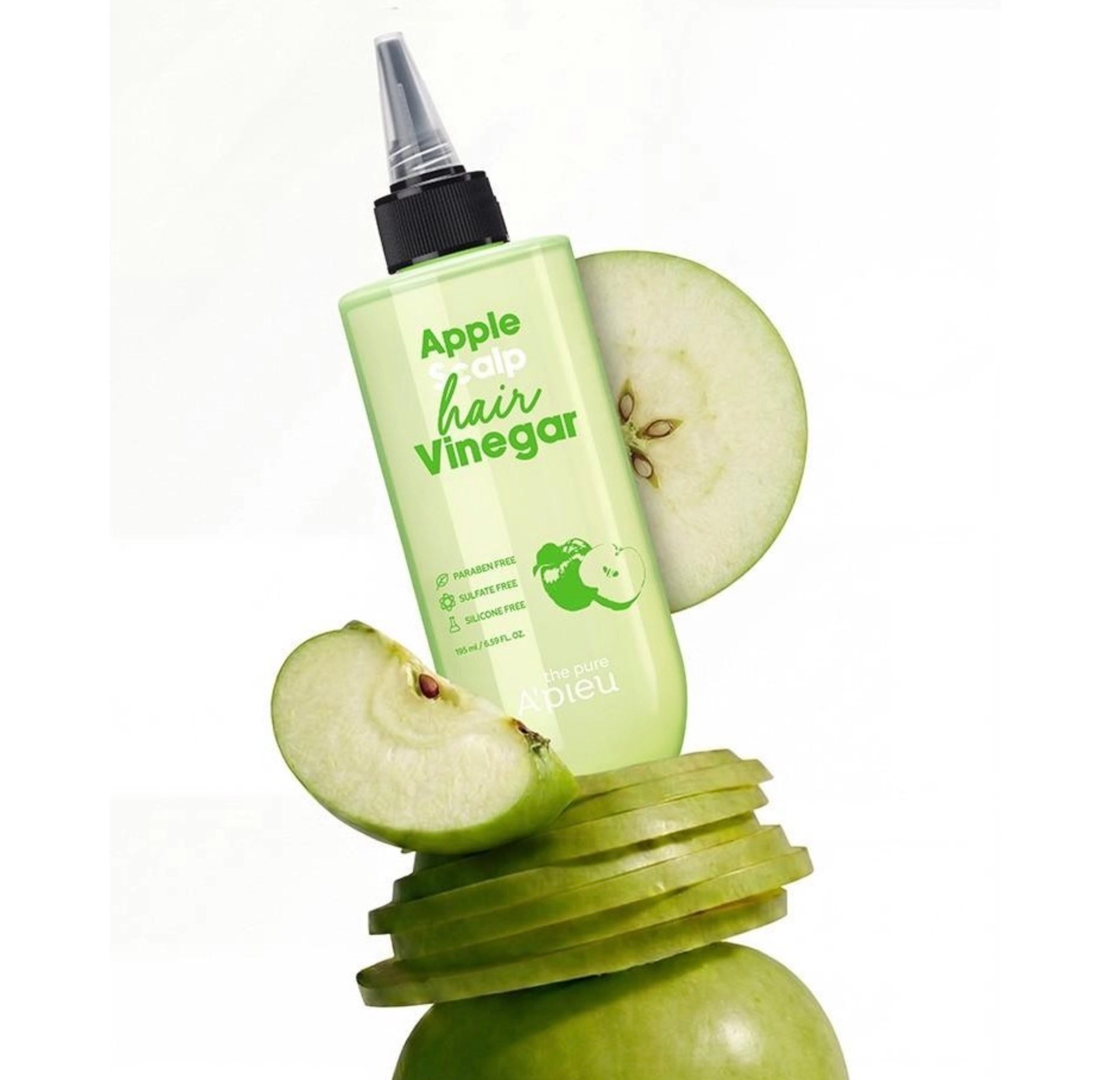 Green Apple Scalp Hair Vinegar, 195ml, 1pack - Image 2