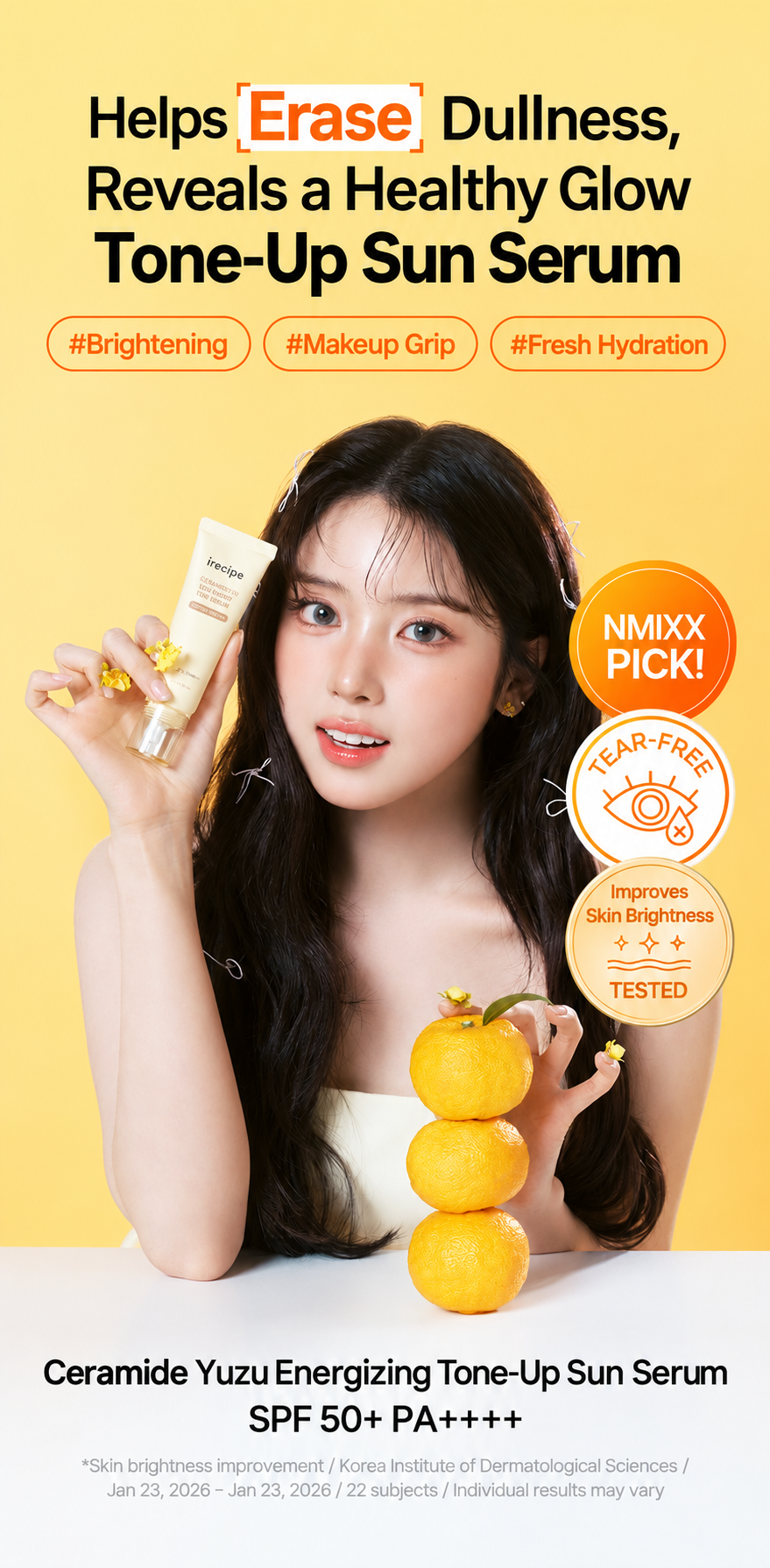 Ceramide Yuja Energizing Sun Serum [SPF50+/PA++++], 40ml, 1pack