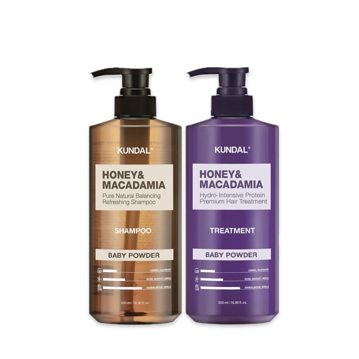 Honey & Macadamia Nature Shampoo [Baby Powder], 500ml, 1pack - Image 2