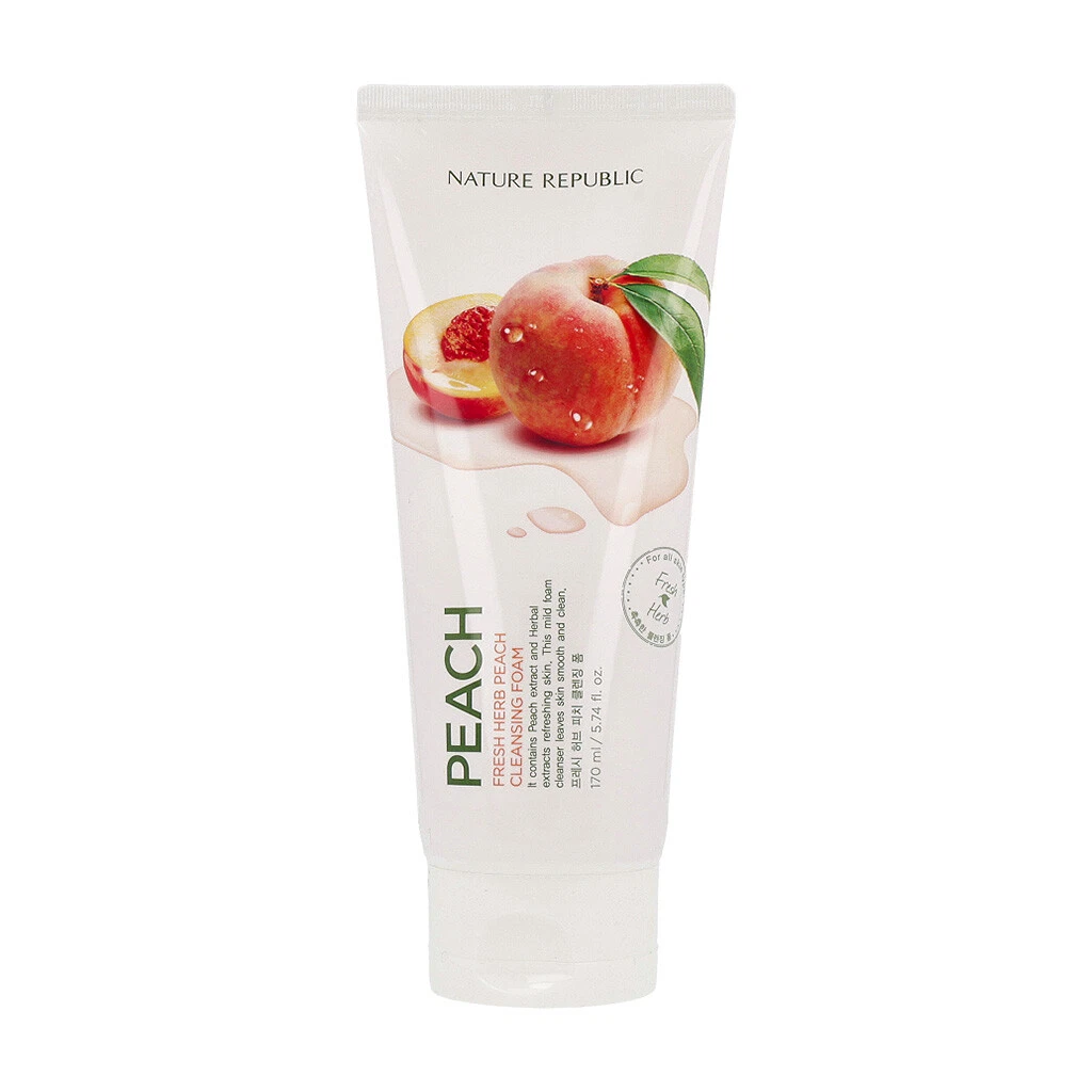 Fresh Herb Peach Cleansing Foam, 170ml, 2packs - Image 3