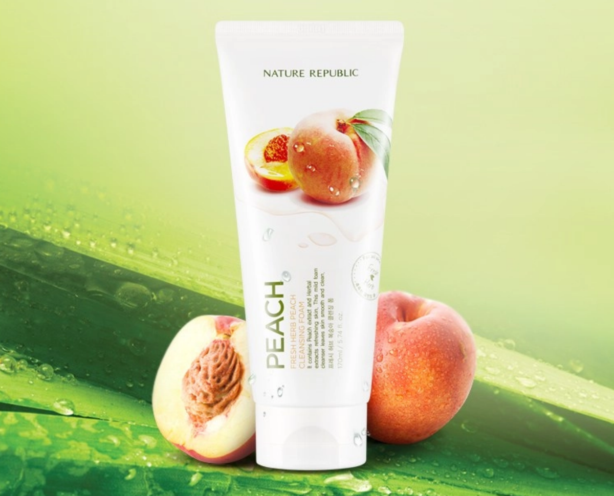 Fresh Herb Peach Cleansing Foam, 170ml, 2packs - Image 2