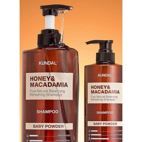 Honey & Macadamia Nature Shampoo [Baby Powder], 500ml, 1pack - Image 3