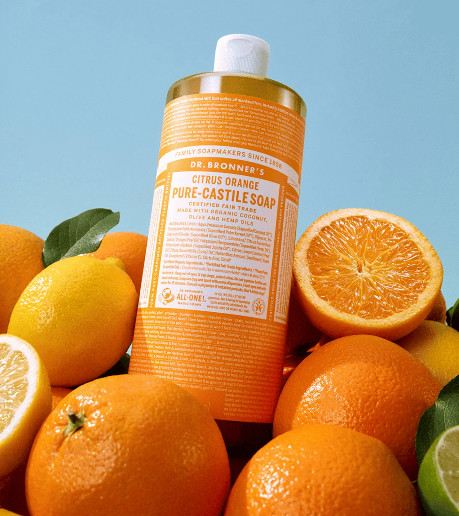 DR. BRONNER'S Citrus Orange Pure Castile Soap, 475ml, 1pack - Image 2