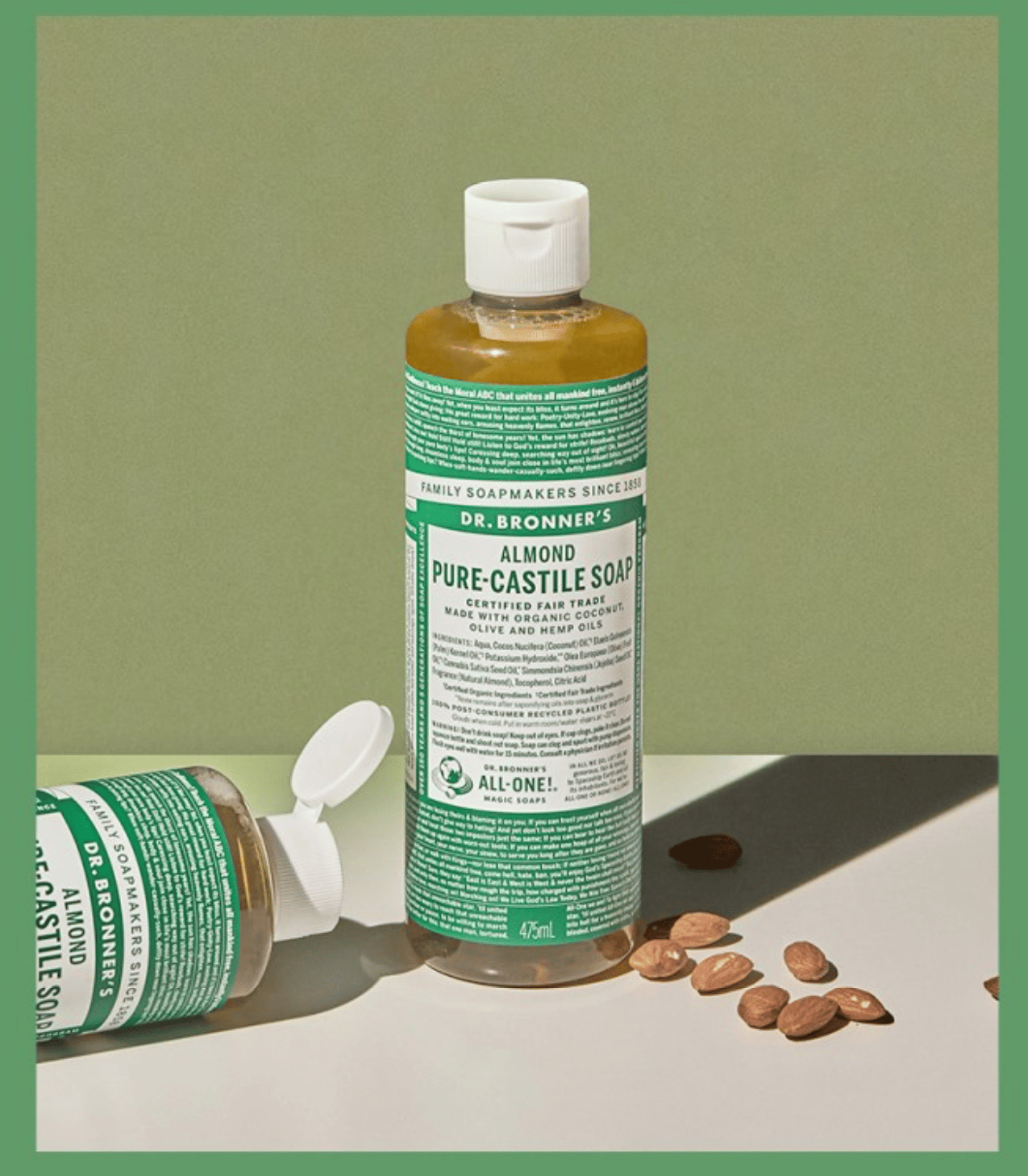 Almond Pure Castile Soap, 475ml, 1pack - Image 2